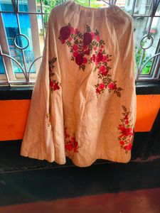 Embroidered Floral Maxi Skirt