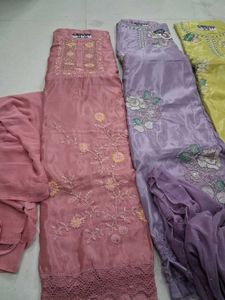 Embroidered Silk Kurta Sets - Multiple Colors