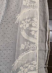 Light Blue Lucknawi Chikankari Dupatta with Tassel