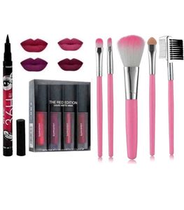 Makeup Brush Set &amp; Lipstick Combo