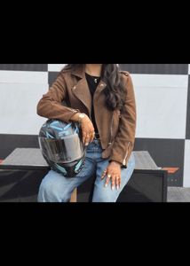 chic bershka suede jacket in brown