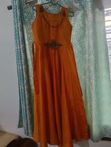 Orange western Evening Gown