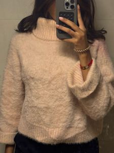 Cozy Pink Turtleneck Sweater