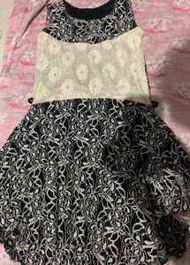 Elegant Black &amp; White Lace Dress