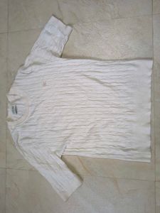 White Cable Knit Top
