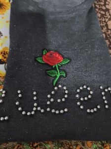 Embellished Rose Tunic Top