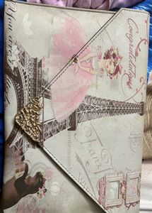 Charming Paris Themed Clutch Bag