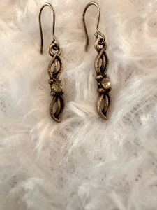 Antique Drop Earrings with Stone Accent