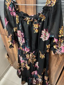 Off-Shoulder Floral Midi Dress