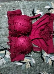 Women's Honeymoon Hot Lacy Red Bra &amp; Panty Set