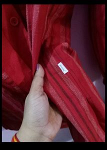 Red Striped Collared Shirt