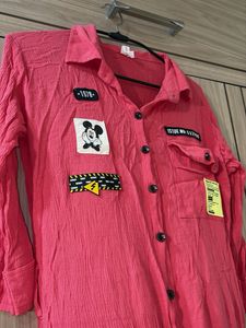 Pink Mickey Mouse Patch Dress