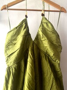 Olive Green Halter Neck Dress (Primark, UK 18)