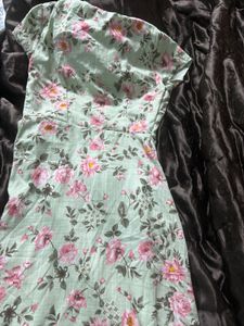 Floral Print Midi Dress with High Slit