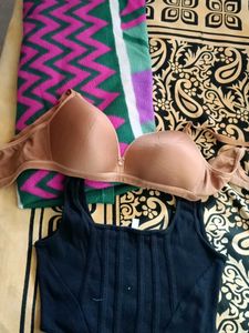 Comfortable T-shirt Bra & Black Corset Top