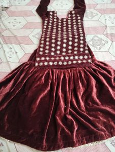 Elegant Girls' Maroon Dress