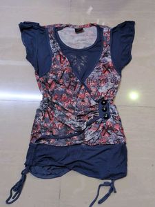 Stylish Graphic Print Tunic Top
