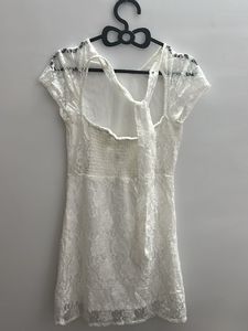 white fleece dress