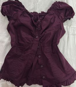 Maroon Milk maid ruched top