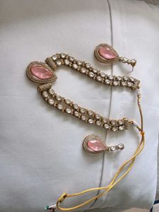 Elegant Pink Stone Jewellery Set