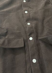 Brown Corduroy Jacket with White Buttons