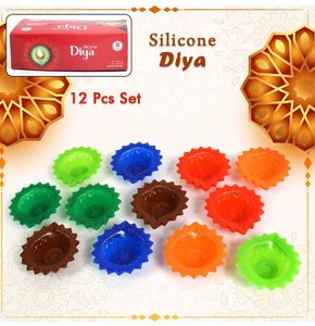 Silicone Diya - 12 Pcs Set, Unbreakable