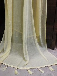Light Yellow Dupatta with Tassels