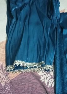 Beautiful Teal Kurta Set with Embellishments