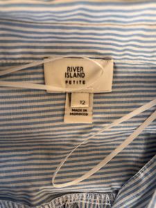 Blue Striped Fine Cotton Crop Top.