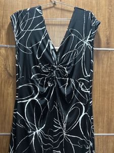 Black &amp; White Floral Print Dress