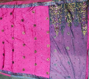 Elegant Pink  Embroidered Saree with blouse