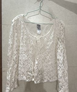 Elegant White Lace Cardigan