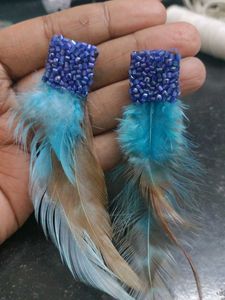 Feather Drop Earrings