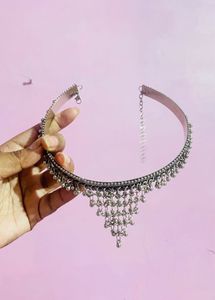 Boho Chic Oxidized Silver Anklet