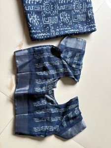 Stylish Blue Printed Saree