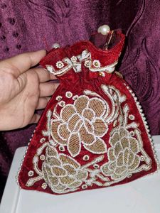 Red Handmade Potli