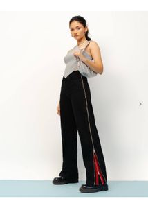 double zip up baggy jea