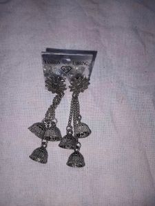 Combo Set of 4 Oxidized Jhumka &amp; Hoop Earrings