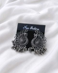Compliment Magnet✨Oxidised Peacock Earrings
