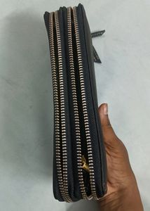 Womens Dual Chain Leather Purse