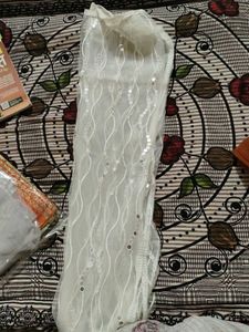 Elegant White Sequined Dupatta