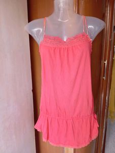 Pink Lace Trim Cami