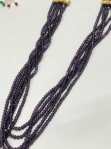 Multi-Strand Purple Beaded Necklace Set