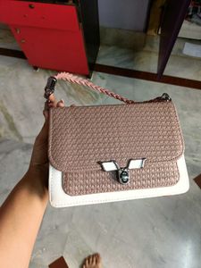 Chic Pink & White Shoulder Bag