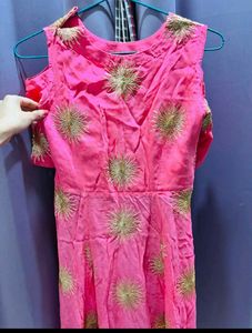 Embroidered Cold Shoulder Kurta