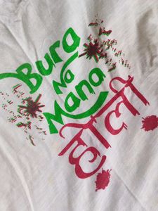 Holi Graphic Print White T-Shirt