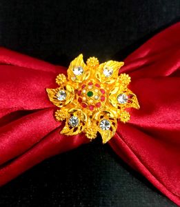 Gold Plated Kundan Statement Ring