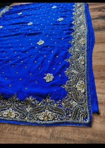 Royal Blue heavy handwork Saree