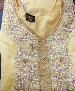 Yellow Embroidered Kurta
