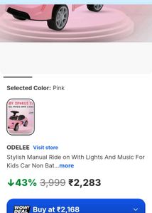 Pink Ride-On Car for Toddlers